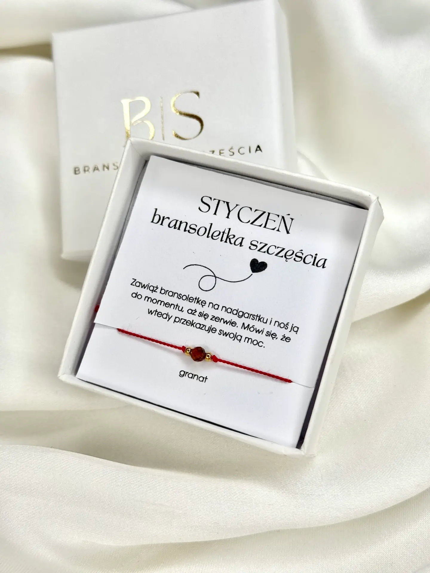 Bransoletka Granat Na Szczęście — Styczeń