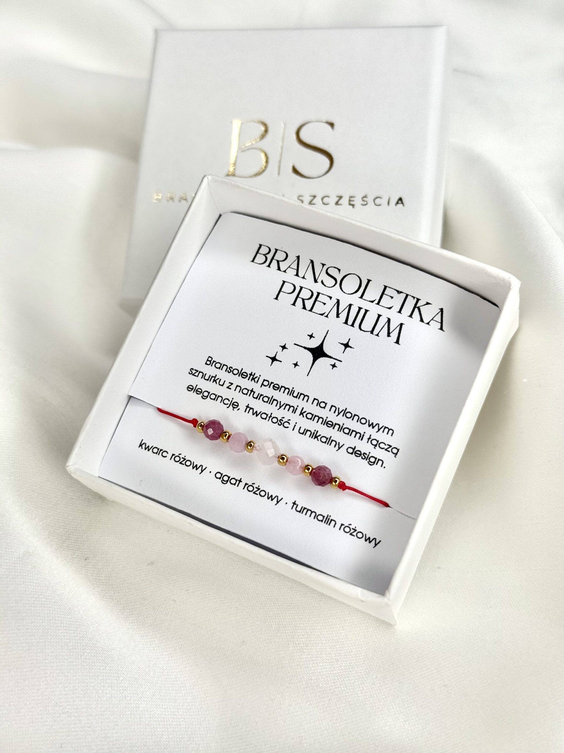 Bransoletka kwarc różowy premium