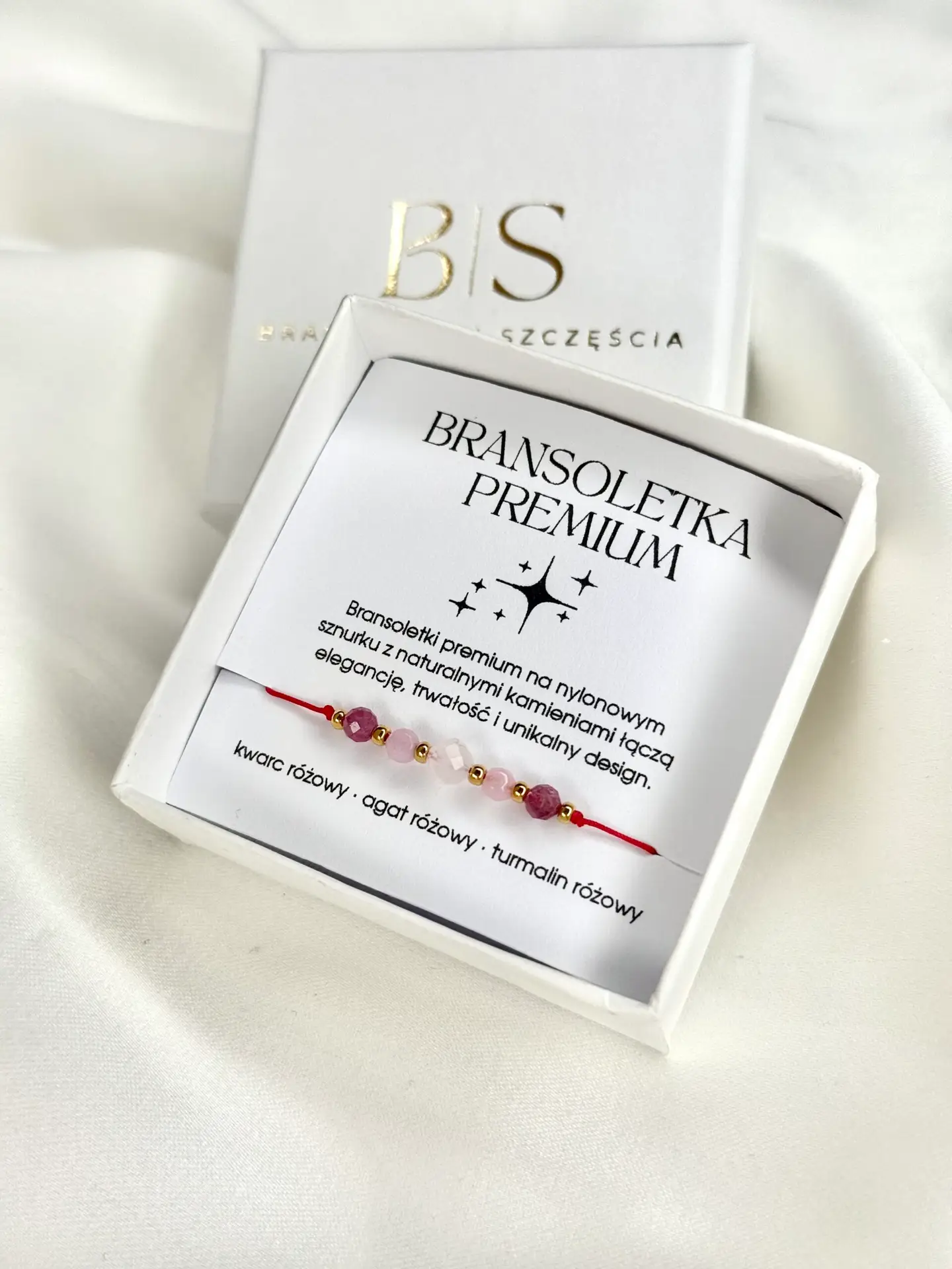 Bransoletka Miłości Kwarc Różowy Premium