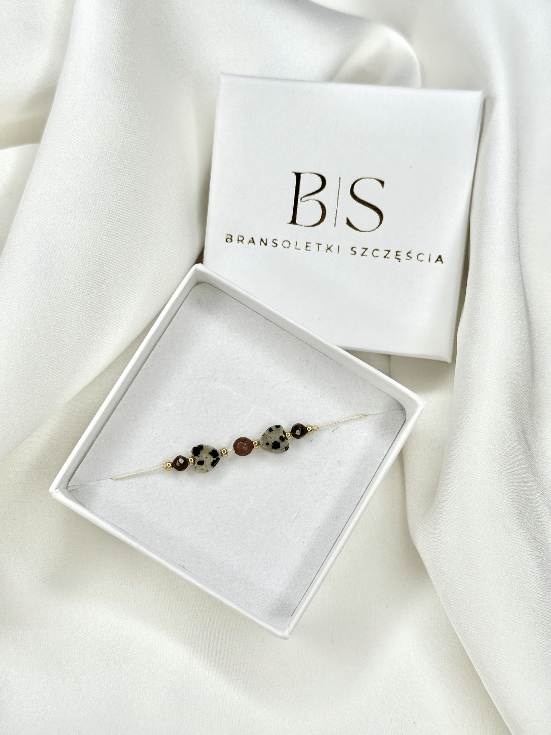 Bransoletka Jesienna Jaspis i Agat na białym tle